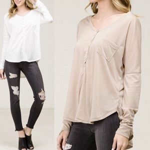 ANGL Long Sleeve High Low Top Sz S NWT